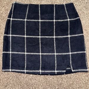 Lulus plaid navy skirt
